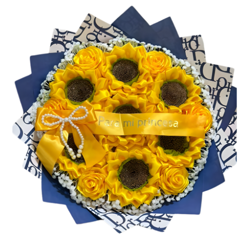Sunflower-Inspired Eternal Rose Bouquet