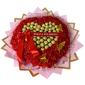 Heart-Shaped Eternal Rose Arrangement with Chocolates